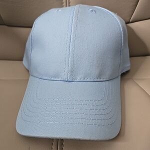 Retro Cobra Blank Canvas Hat Light Blue 6 Panel Structured Minimalist Youth